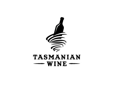 Tasmanian Wine devil logo twirl wine