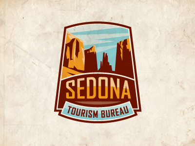 Sedona badge crest logo nature sky southwest stone