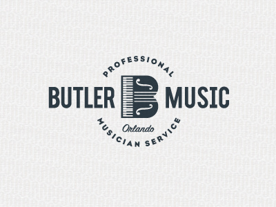 ButlerMusic ames b jerron logo music piano violin