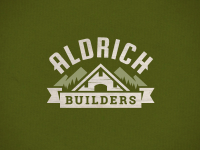 Aldrich ames jerron logo mountains roof wood