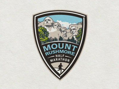 MountRushmore Half ames crest illustration jerron logo marathon scenery