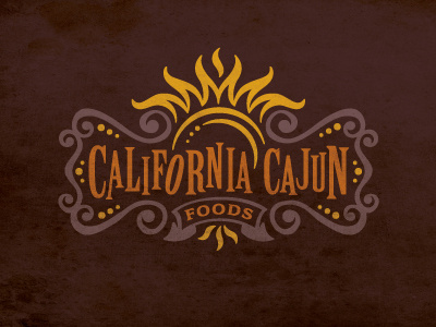 California Cajun cajun crest food logo sun