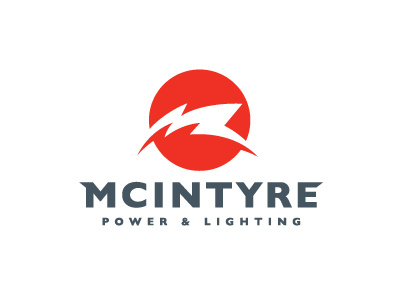 Mcintyre electric initial lightning logo m power