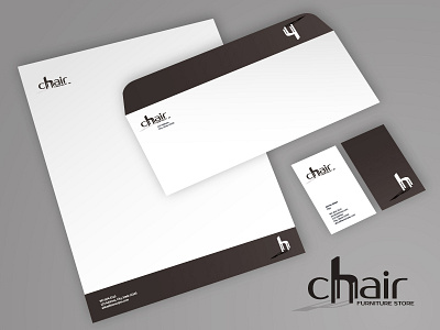 Chair Brand ames business card furniture jerron letterhead logo stationery