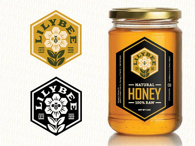 LilyBee ames bee enclosure flower honey jerron label logo