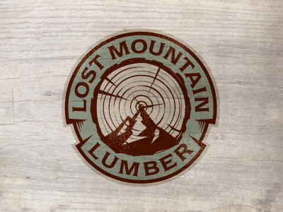 Lost Mountain Lumber badge crest emblem enclosure logo lumber mountain wood