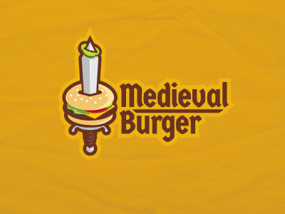 Medieval Burger2 food hamburger logo sword