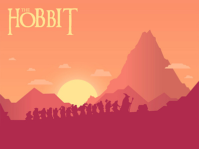 The Hobbit world dwarves fantasy hobbit illustration lonely mountain
