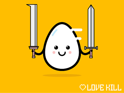 Egg killer egg illustration killer lovekill sword yellow