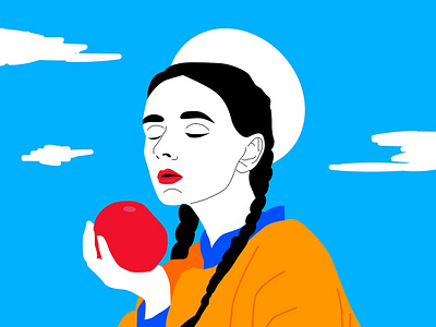 Anna aple art color digitalart disign girl illustraion sky