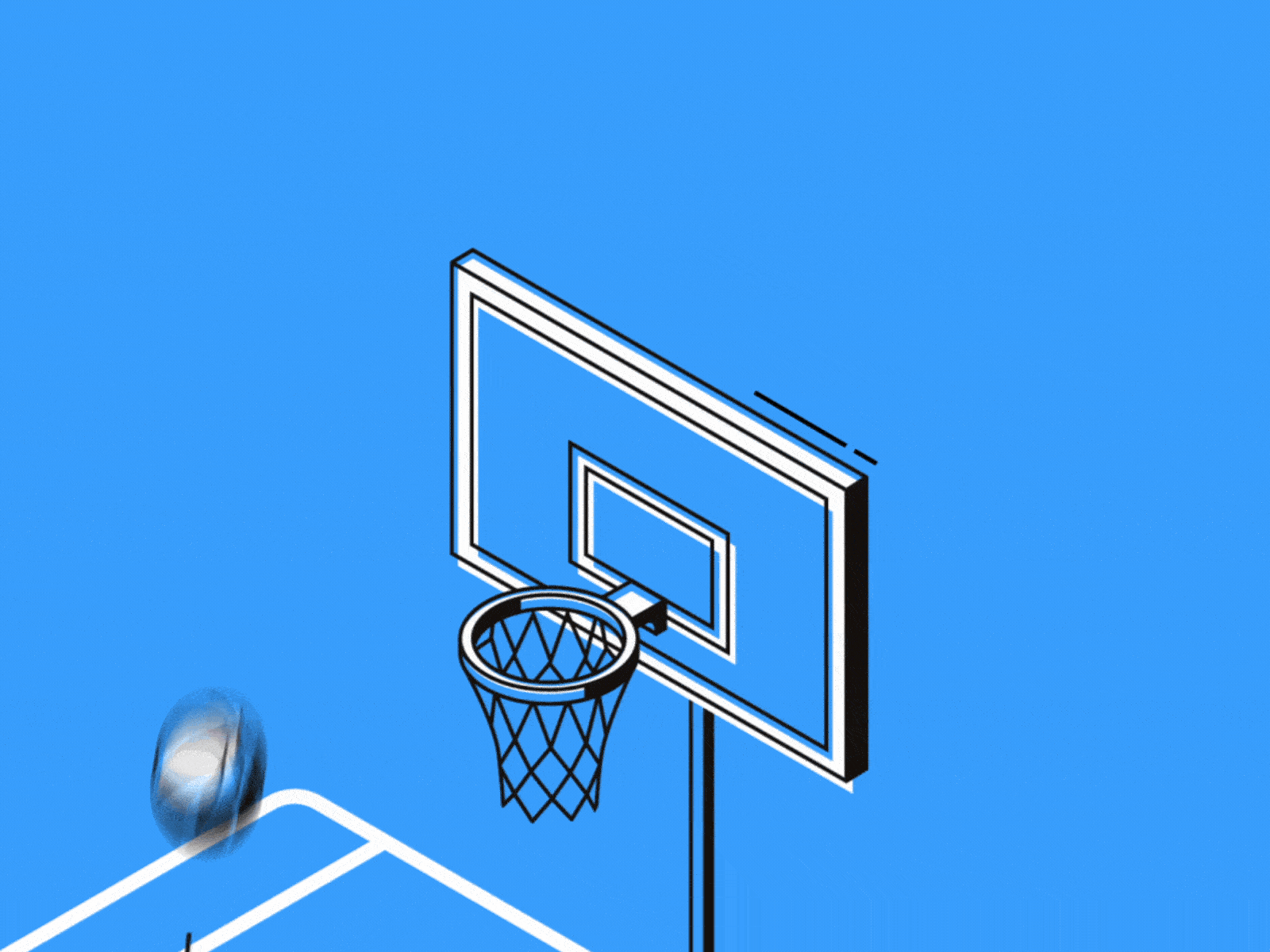 Basketball Cut Animation - Assistência Premium 2d animation basketball cut design gif graphic design illustration motion design motion graphics short transition