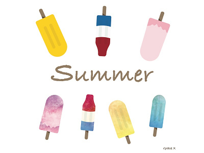 Summer Popsicles Hello Dribbble illustrator popsicles summer watercolor