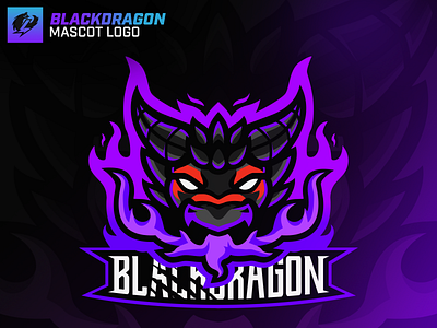 Blackdragon mascot logo branding design dragon illustrator logo mascotlogo vector