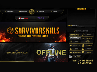 Pittsburgh Knights Twitch designs designs overlays panels twitch