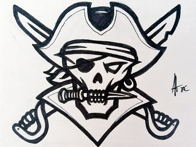Pirate Mascot logo Inked ink pen logo mascot logos sketch