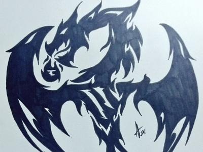 Tribal dragon VIII art illustration sketch tribal