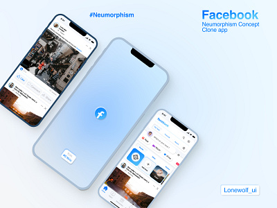 Facebook Neumorphism concept app graphic design typography ui ux