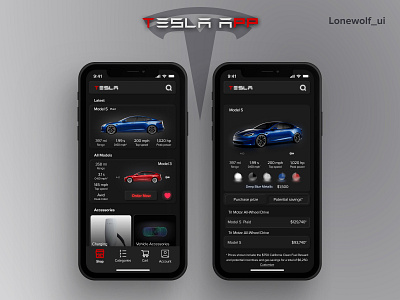 Tesla app Concept app design graphic design typography ui ux