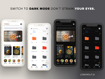 Dark mode for Swiggy and Google Drive app design graphic design typography ui ux