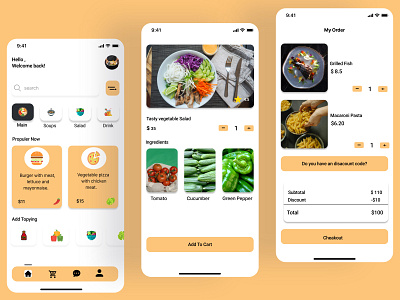 Food App app design ui ux