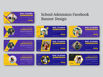 School Admission Facebook Banner Design pencil