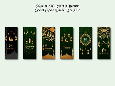 Muslim Eid Roll Up Banner Design