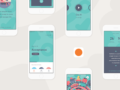 The New Headspace android art direction design system ios meditation mobile pattern ui web