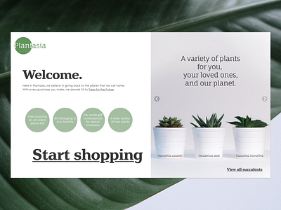 Plantasia- Landing Page branding dailyui design landing page shop ui ux