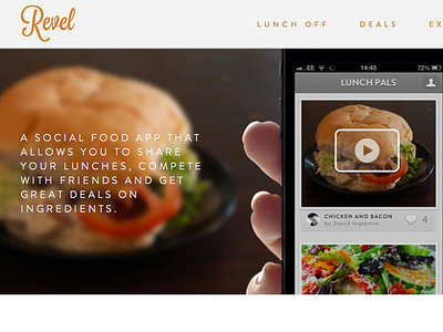 Revel Website application deals food iphone lunch off profile revel social website