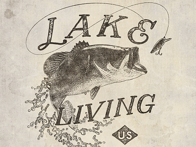 Lake Living apparel bass distress fish fishing lake living merch shirt vintage