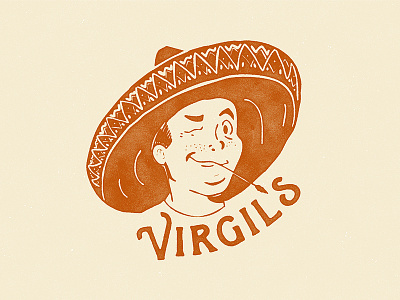 Virgil's bar branding logo mascot restaurant som taco taqueria