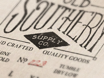 Old Southern Supply apparel old print southern supply tag vintage