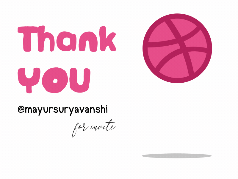 Thank You! ae animation dribbble dribbble invites motion thanks for invite