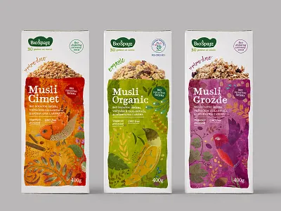 Bio Špajz - musli packaging design bio colorful graphic design illustration logo organic packaging packaging design