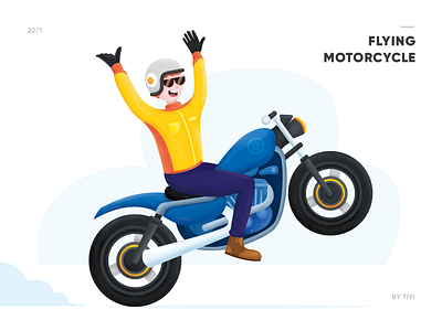 Flying Motorcycle design drive fly flying illustration moto motorcycle photoshop power on start up