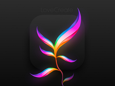 Redesign the Procreate App Icon app art dailyui dark design dribbble flower gradient icon illustration illustrator logo love minimal mobile procreate ui ux vector web