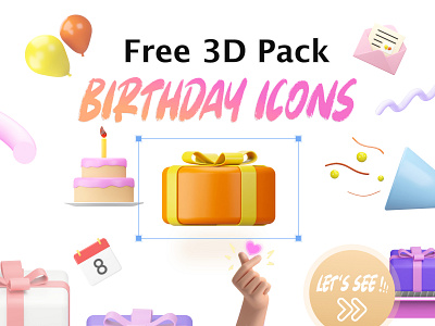 Birthday Illustration (Free 3D Icon)