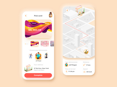 Happy Delivery Food:) 3d animation app branding card crypto dribbble food icon illustration interface landingpage map minimal mobile typography ui ux wallet web