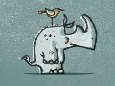 Rino Ralph Dribbble animal bruner cartoon design fun graphic illustration mike rhino