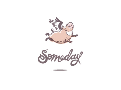 Someday illustration logo typography