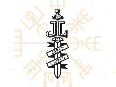 J-L Viking wedding mark_drib design graphic j l mikebruner monogram sword viking