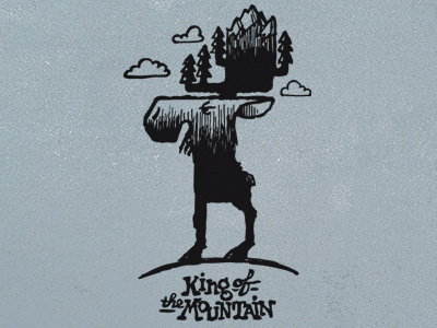 King of the Mountain bruner design graphic illustration mike moose mountain sketch wildlife