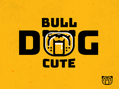 Bulldog Cute- drib bulldog design dog illustration logo mikebruiner monoline