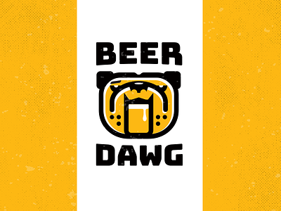 Beer Dawg_ drib bar beer beer art beer label brewery bulldog design dog graphic illustration logo mikebruner