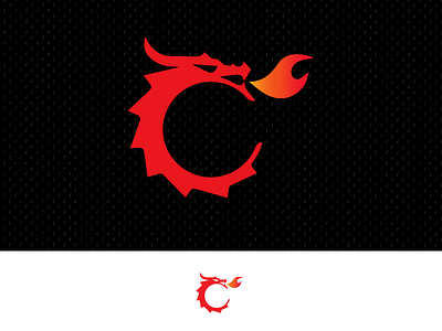 Dragon C_drib cutlery design dragon icon logo mark mikebruner type
