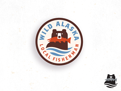 Nice Catch patch_drib alaska badge bear design fishing grizzly illustration mikebruner patch river salmon