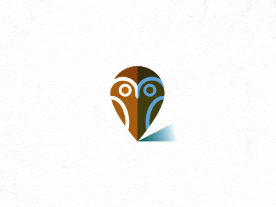 Owl Pin design graphic icon location logo owl pin smart wise