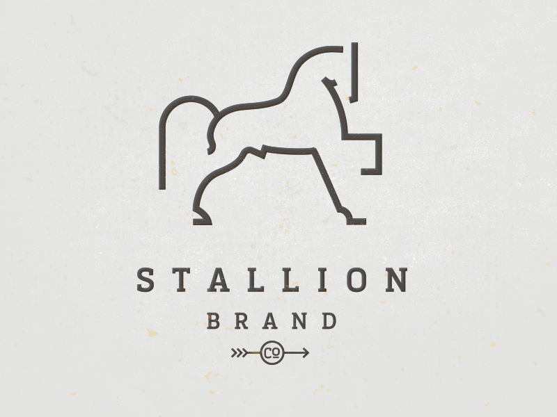 minimal stallion logo design