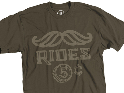 Mustache Rides bruner illustration mike mustache nickel t shirt