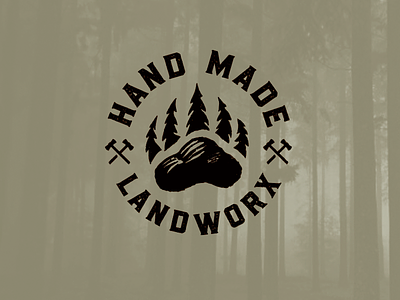 HMLworx drib badge badgegraphic bear bear claw design excavating forest illustration landclearing landscaping logo mikebruner stamp timber trees